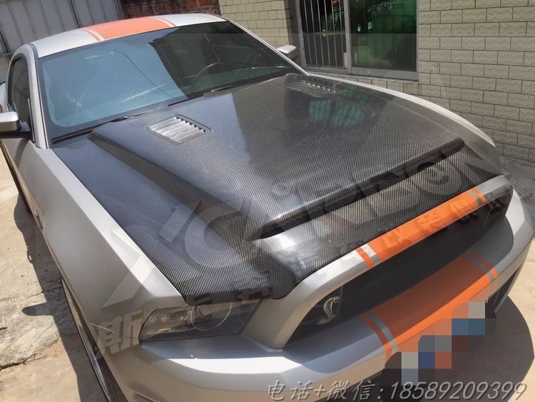老款野馬GT500改裝碳纖維輕量化開孔引擎蓋尾箱蓋鴨尾翼全套包圍