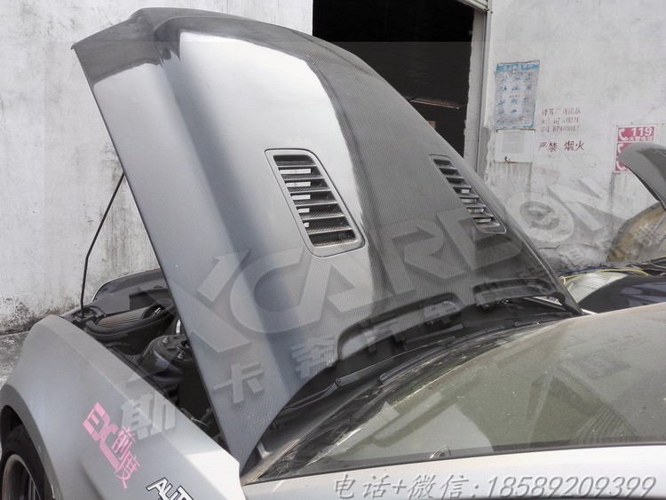 老款野馬GT500改裝碳纖維輕量化開孔引擎蓋尾箱蓋鴨尾翼全套包圍
