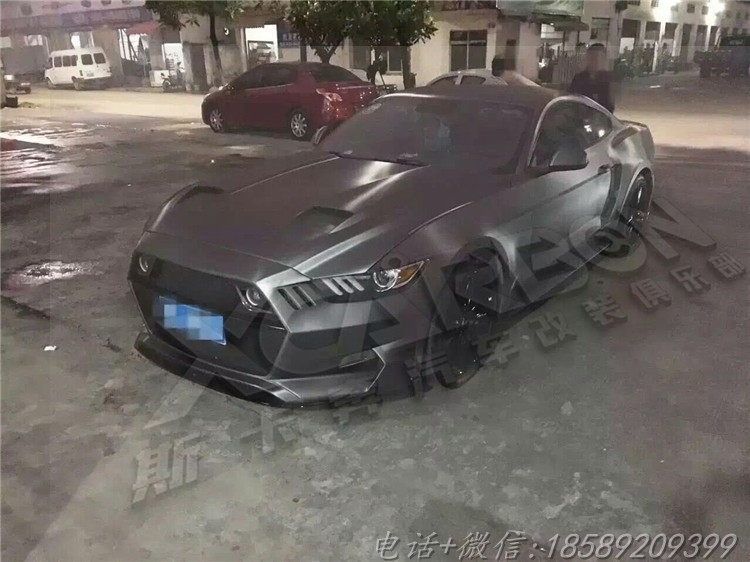 14-15新款野馬Mustang改裝碳纖維樹脂開孔引擎蓋