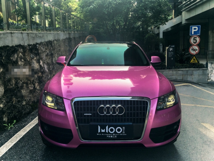 極光燦紫粉（WOO汽車美工坊南寧店奧迪Q5車身改色貼膜案例）
