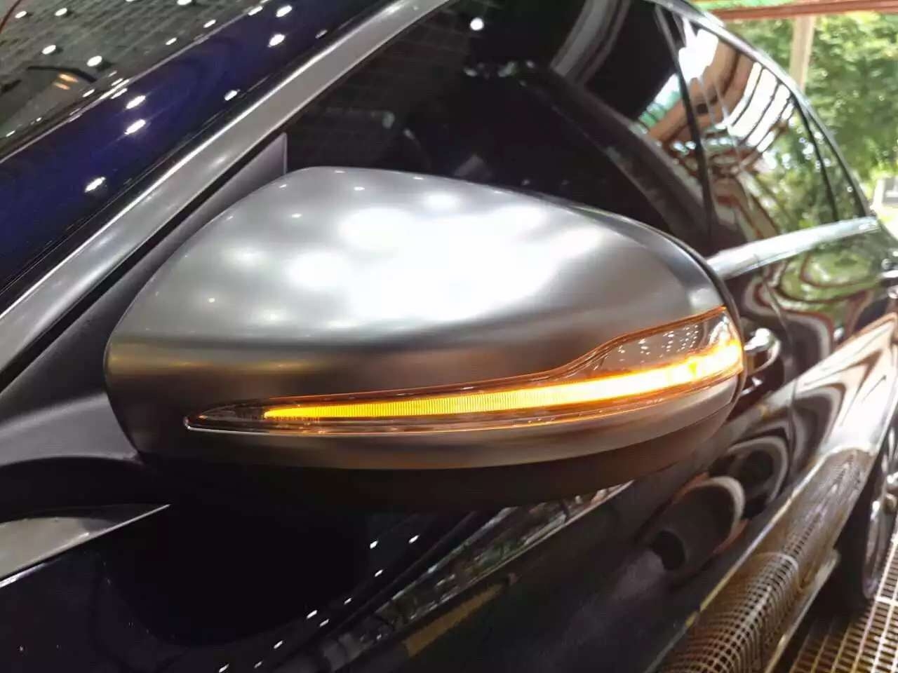 奔馳新C系W205外觀改裝 C200L C260L 電鍍銀耳亞光倒車后視鏡外殼后照鏡罩