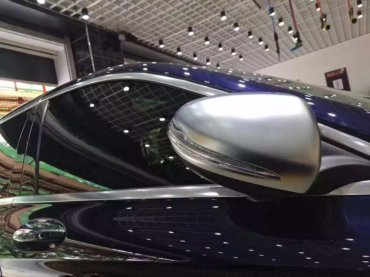 奔馳新C系W205外觀改裝 C200L C260L 電鍍銀耳亞光倒車后視鏡外殼后照鏡罩
