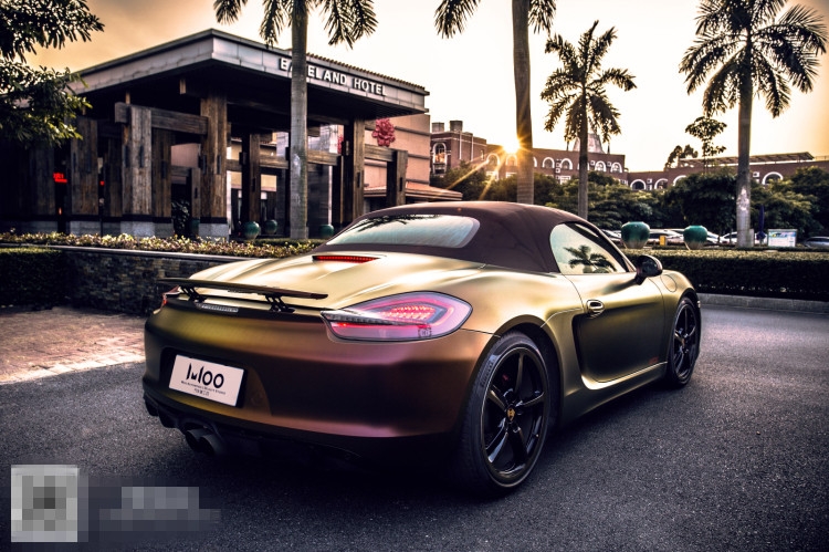 WOO特效電光金屬紅金（保時(shí)捷boxster GTS車身改色貼膜案例）