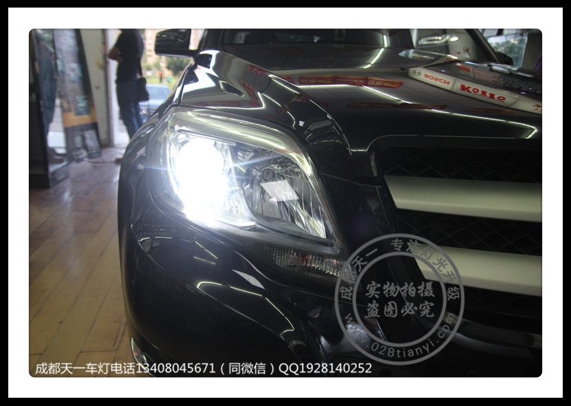 成都奔馳GLK260車燈改裝雙光透鏡氙氣燈高配LED日行燈轉(zhuǎn)向燈總成