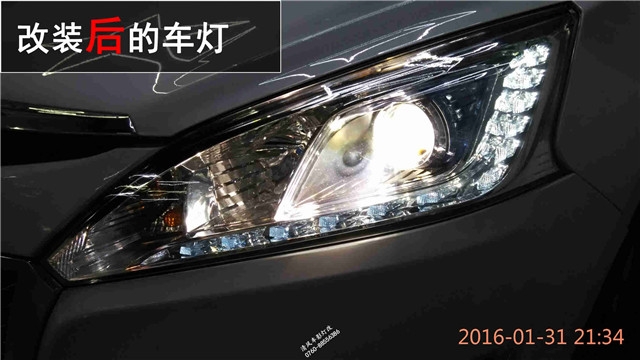 納智捷u6車燈升級 海拉五雙氙透鏡 升級——清風(fēng)車影燈改