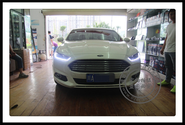 成都蒙迪歐車燈改裝LED日行燈雙光透鏡氙氣燈車燈天一車燈