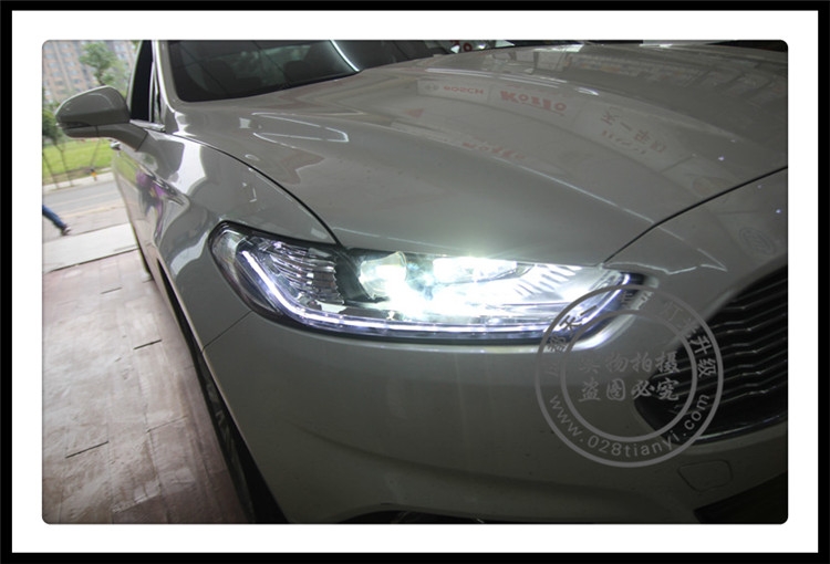 成都蒙迪歐車燈改裝LED日行燈雙光透鏡氙氣燈車燈天一車燈