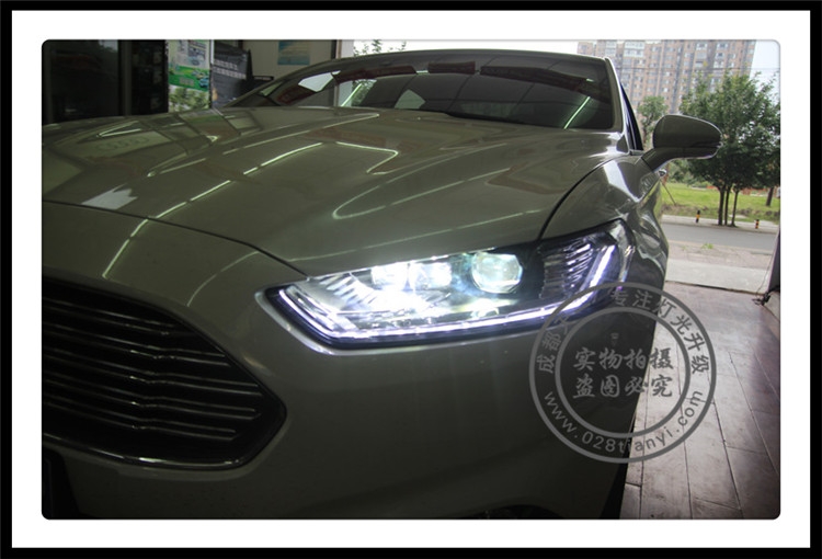 成都蒙迪歐車燈改裝LED日行燈雙光透鏡氙氣燈車燈天一車燈