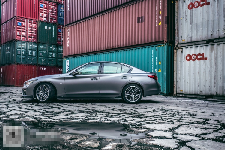英菲尼迪Q50車身貼膜改色粉墨金屬灰-WOO廣州總店