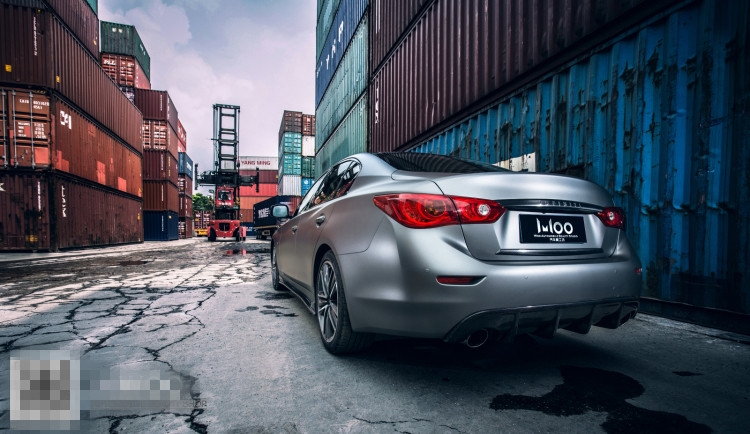 英菲尼迪Q50車身貼膜改色粉墨金屬灰-WOO廣州總店