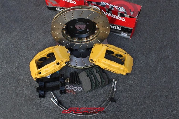 奧迪A5-2.0T前面brembo F50大四355MM剎車卡鉗 鮑魚套裝