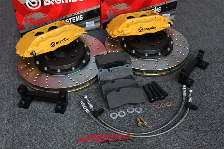 奧迪A5-2.0T前面brembo F50大四355MM剎車卡鉗 鮑魚套裝