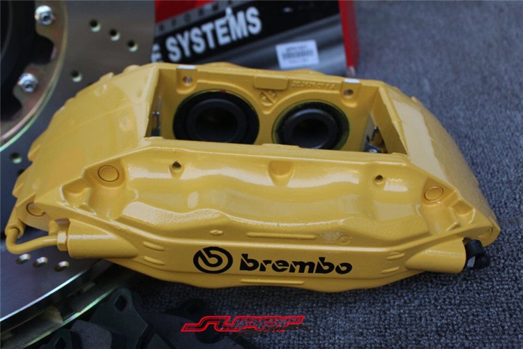 奧迪A5-2.0T前面brembo F50大四355MM剎車卡鉗 鮑魚套裝