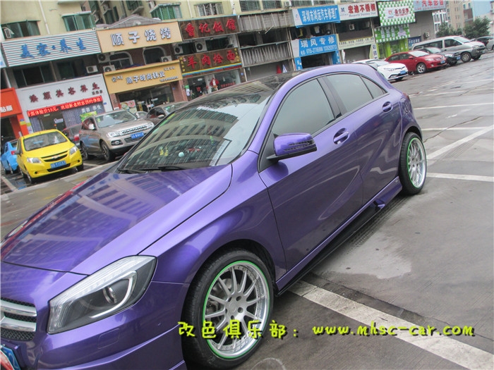 奔馳A級車漆改顏色 全車貼膜改色 深圳汽車改色貼膜