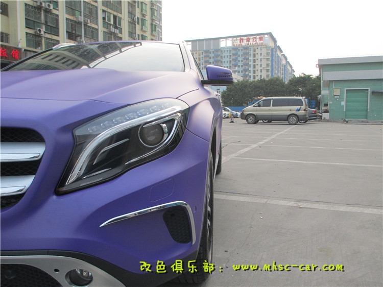 奔馳GLA全車貼膜改色 施工汽車車身改色膜 深圳實體店施工