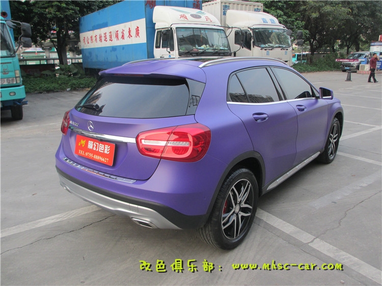 奔馳GLA全車貼膜改色 施工汽車車身改色膜 深圳實體店施工