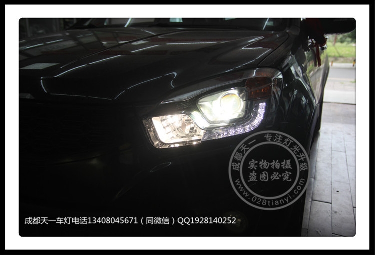雙龍柯蘭多車燈改裝升級德國原裝海拉透鏡歐司朗氙氣燈LED日行燈