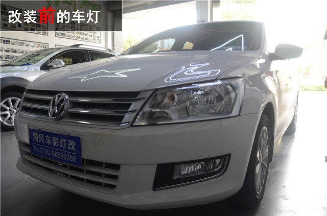 桑塔納車燈升級 Q5雙氙透鏡改裝 LED光導(dǎo)天使眼升級 ——清風(fēng)車影燈改