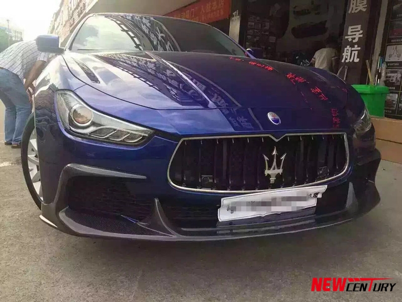 瑪莎拉蒂吉博力改裝aspec碳纖維大包圍套件 吉卜力尾翼前唇