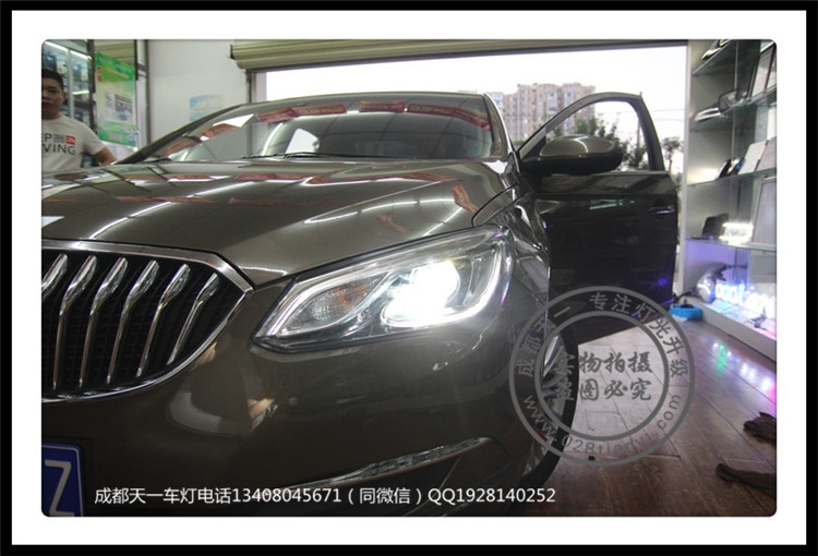成都新英朗鹵素車燈不亮？車燈改裝氙氣燈雙光透鏡成都天一