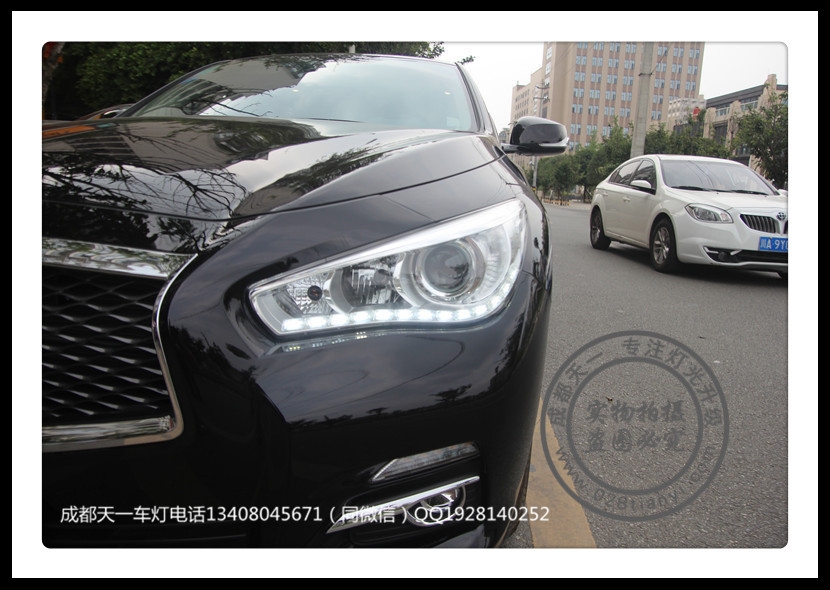 成都英菲尼迪Q50車燈改裝升級Q5\海拉雙光透鏡歐司朗氙氣燈日行燈天一車燈