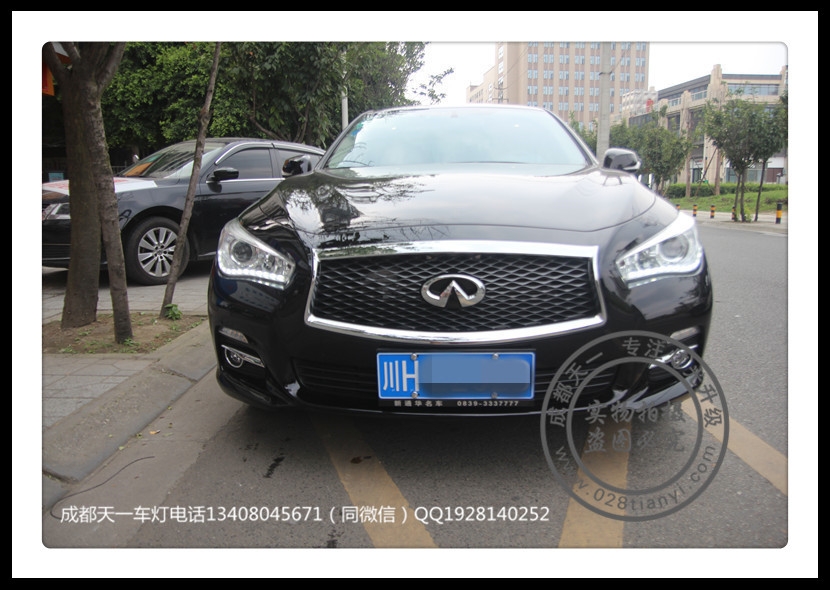 成都英菲尼迪Q50車燈改裝升級Q5\海拉雙光透鏡歐司朗氙氣燈日行燈天一車燈