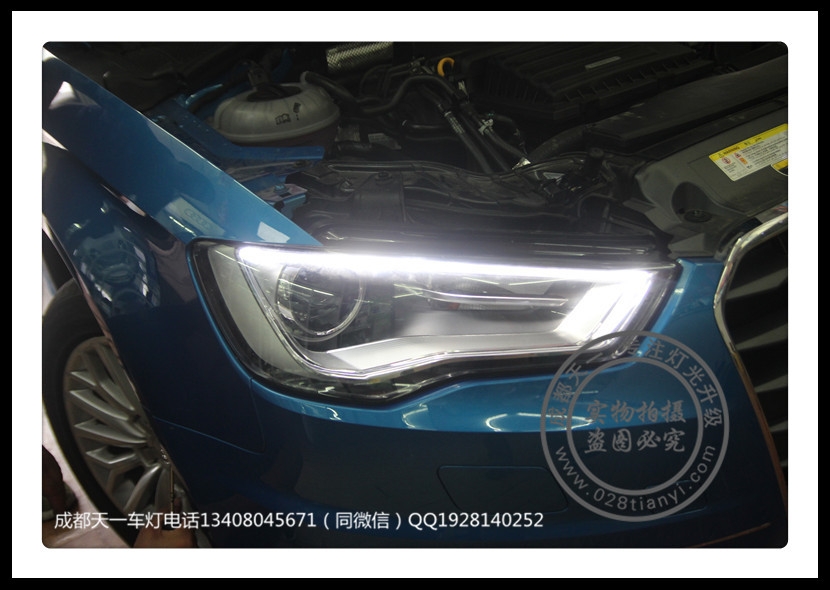 成都奧迪A3車燈改裝雙光透鏡氙氣燈高配LED日行燈尾燈