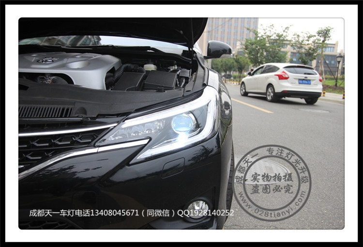 成都豐田銳志改燈車燈改裝LED日行燈海拉雙光透鏡