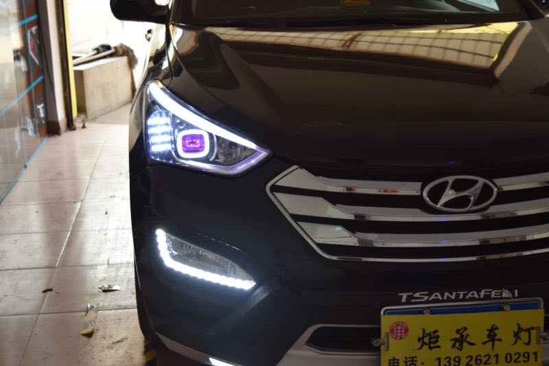 廣州番禺【炬承車燈】升級(jí)改燈現(xiàn)代勝達(dá)加裝燈眉，天使眼，惡魔眼，轉(zhuǎn)向燈
