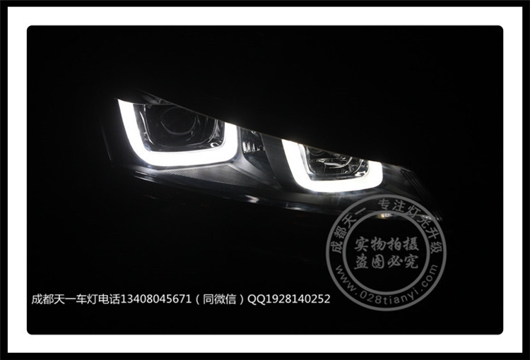 成都高爾夫7車燈改裝升級雙U日行燈總成海拉透鏡