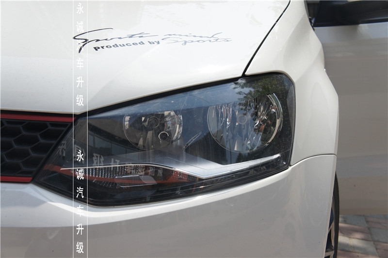 【永誠汽車】石家莊邢臺(tái)辛集實(shí)體改燈店，POLO改裝氙燈日行燈天使眼