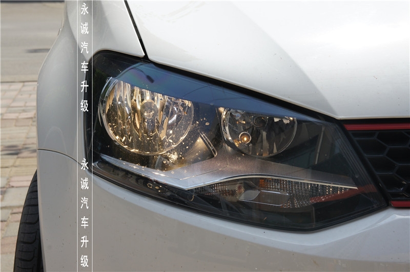 【永誠汽車】石家莊邢臺(tái)辛集實(shí)體改燈店，POLO改裝氙燈日行燈天使眼