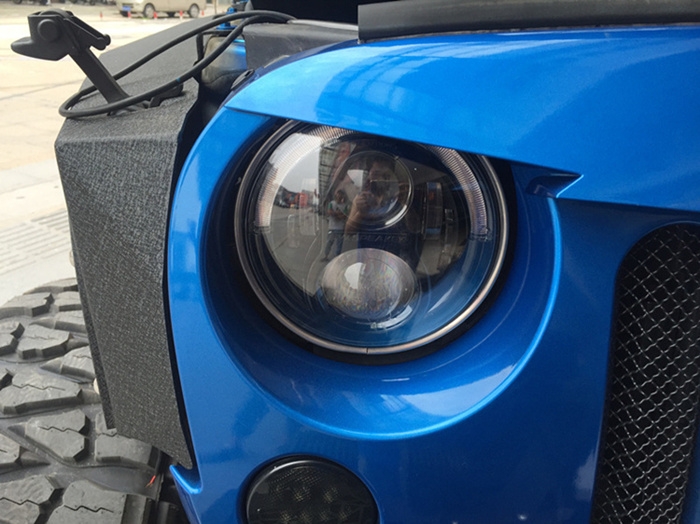 牧馬人改裝個性車身 第三代龍版大燈總成 LED透鏡大燈 日行燈