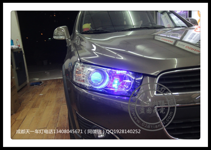 成都科帕奇車燈改裝LED惡魔眼日行燈Q5雙光透鏡歐司朗氙氣燈