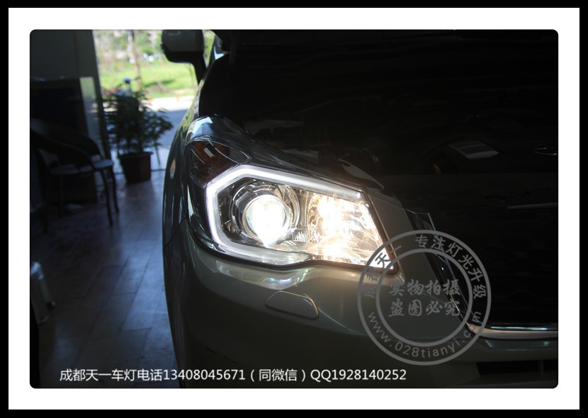 成都斯巴魯改燈車燈升級海拉5雙光透鏡歐司朗CBI氙氣燈