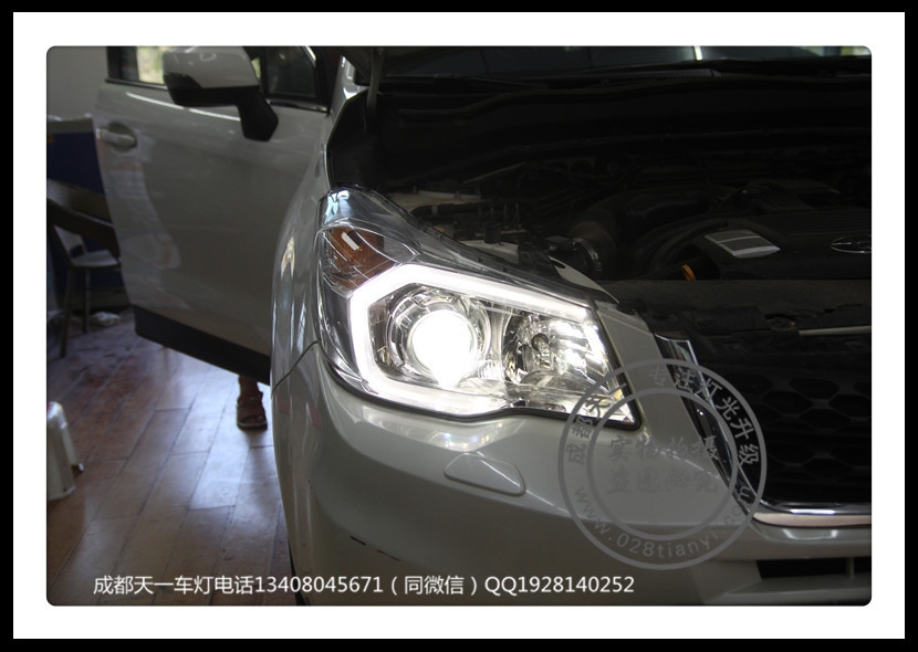 成都斯巴魯改燈車燈升級海拉5雙光透鏡歐司朗CBI氙氣燈