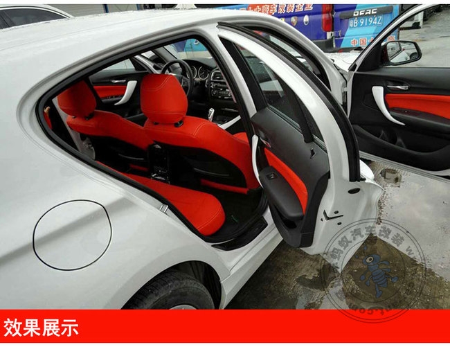 今天給小1汽車(chē)裝真皮座椅了紅色的座椅