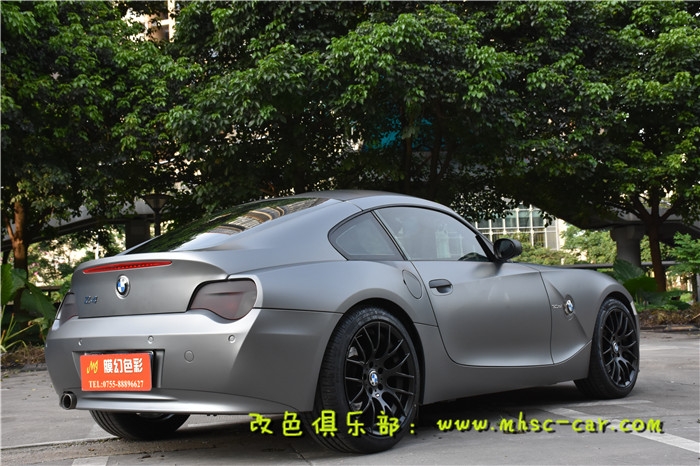 寶馬Z4貼膜改顏色 全車改色貼膜施工德國PWF電光金屬灰