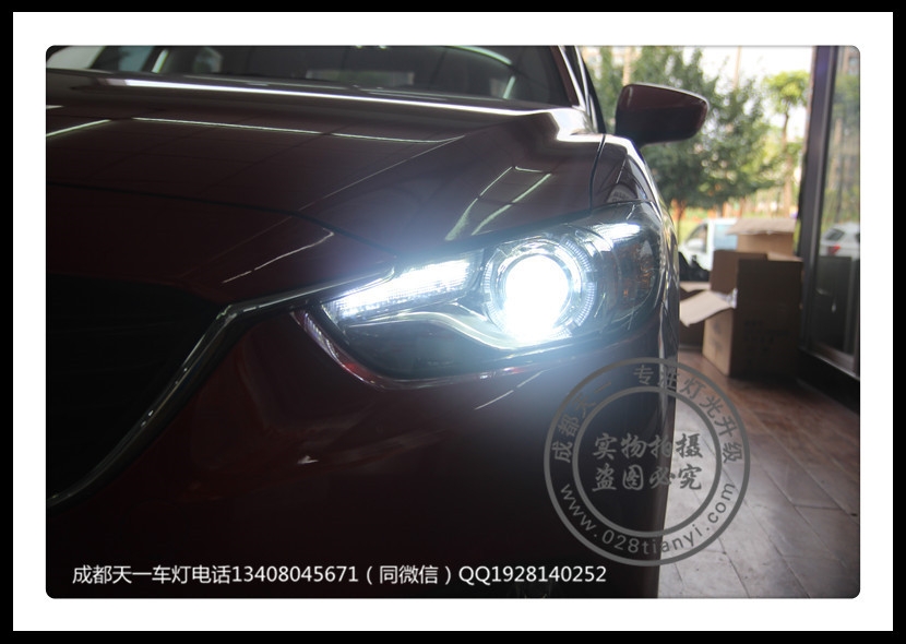 成都阿特茲改燈車燈改裝雙光透鏡氙氣燈高配LED日行燈總成天一車燈