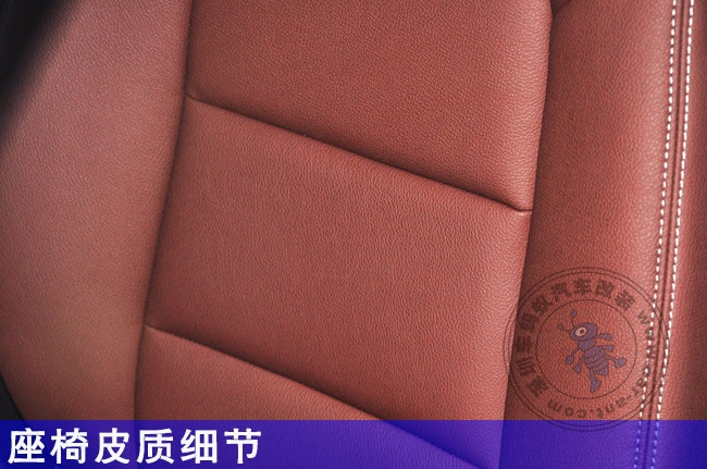 奧迪A4L汽車(chē)真皮座椅定制方案棕紅色
