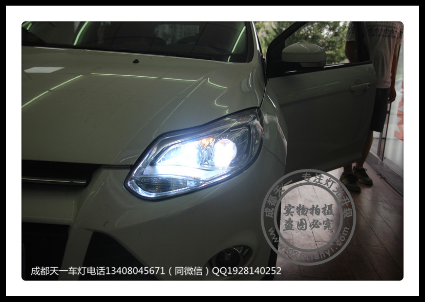 成都福克斯車燈改裝LED日行燈惡魔眼海拉5雙光透鏡