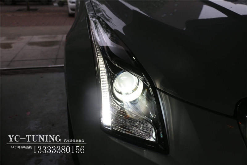 【永誠(chéng)車燈升級(jí)·石家莊店】凱迪拉克ATSL升級(jí)氙氣大燈，LED日間行車燈