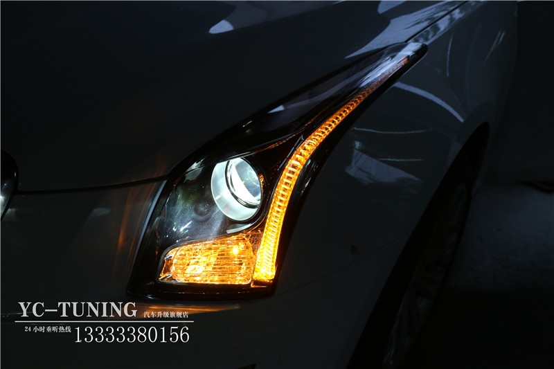 【永誠(chéng)車燈升級(jí)·石家莊店】凱迪拉克ATSL升級(jí)氙氣大燈，LED日間行車燈