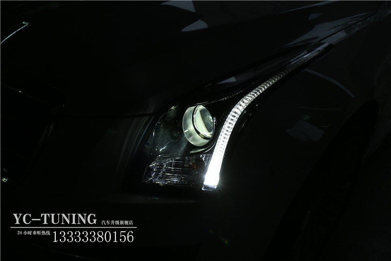 【永誠(chéng)車燈升級(jí)·石家莊店】凱迪拉克ATSL升級(jí)氙氣大燈，LED日間行車燈