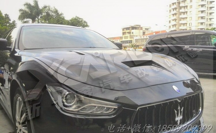 瑪莎拉蒂Maserati Ghibli改裝GT款碳纖維開孔頭蓋