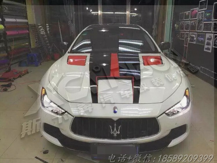 瑪莎拉蒂Maserati Ghibli改裝GT款碳纖維開孔頭蓋