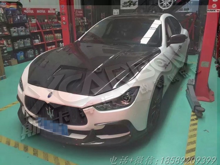 瑪莎拉蒂Maserati Ghibli改裝GT款碳纖維開孔頭蓋