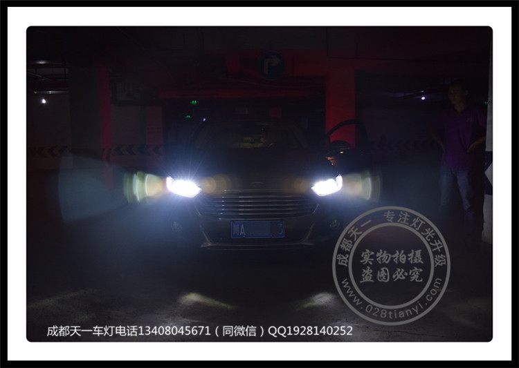 成都新蒙迪歐改裝車燈改裝LED流光日行燈總成雙光透鏡