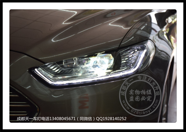 成都新蒙迪歐改裝車燈改裝LED流光日行燈總成雙光透鏡