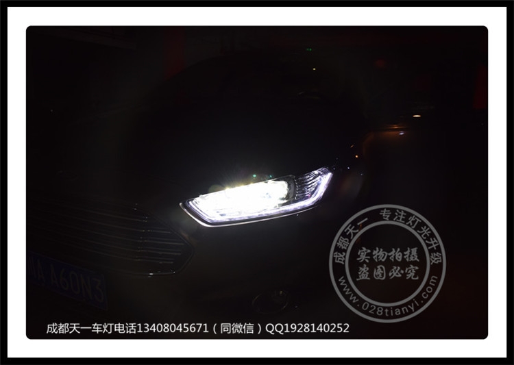 成都新蒙迪歐改裝車燈改裝LED流光日行燈總成雙光透鏡